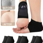 3 Pairs Black Moisturizing Socks for Men & Women, Cracked Heels Care, Silicone (New)