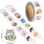 500 Creative Cartoon Cat Small Pattern Graffiti Decoration Roll Stickers Laptop Envelope Sealing (New)