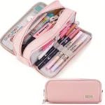 Large Capacity Pencil Case 3 Compartment Multifunctional Pen Bag for Girls Boy School (New)