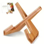 Multifunctional Shelf Cookbook Stand, Wooden Recipe Book Holder, Cook Book Stand for Kitchen (New)