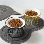 Ceramic Raised Pet Bowl Food Water Bowls with Rack for Cats Dogs Outdoor (New)