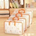 Clothes Storage Bag, Plastic Blanket Storage Bag with Zipper, Foldable Closet Organizer, Moving (New)