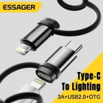 Essager Lighting To USB C Adapter 3A Fast Charging OTG (New)