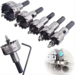 High Speed Steel Hole Opener,Hole Saw Kit With Wrench,Drill Bit Set,for Metal Steel Aluminum Plastic&Wood (New)