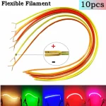 10 LED Same End Filament Flexible Ultra Slim 3V Spiral Bulb Retro Edison (New)