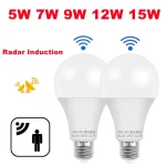 E27 LED Radar Motion Sensor Light Bulb AC85 265V Infrared Detection Smart Lamp Night (New)