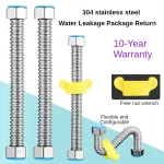 304 Stainless Steel Basin&Toilet Water Weaved 1 2"plumbing Hose,bathroom Heater Connect Corrugated Pipes with (New)