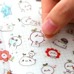 6 Lot Waterproof Cartoon Transparent Pvc Stickers DIY Hand Account Diary Decorative Stickers Kawaii (New)
