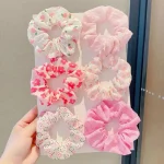 6 Set Fashion Minimalist Scrunchies Elastic Rubber Hair Bands For Women Girls Party Ponytail (New)