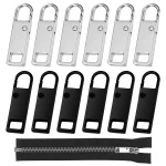 1 30 Universal Metal Zipper Puller Replacement Instant Repair Zipper Head Clothing Bags Luggage (New)