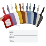 Travel Luggage Tag for Women Men Suitcase Identifier Label Baggage PU Leather Boarding (New)