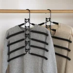 1 Heavy Duty Space Saving Clothes Hanger   Multi Layer Metal Garment Organizer with Non Slip Foam (New)
