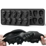 Skull Ice Cube Mold 10 Grid Reusable Silicone Ice Mold Drinks Whiskey Cocktail (New)