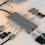 4K 30Hz USB C Docking Station Type C to HDMI compatible VGA RJ45 Adapter (New)
