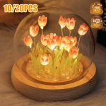 10 20 Tulip Night Light Battery Operated Tulip Flower Table Lamp DIY Simulation Tulip (New)