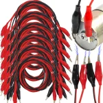 1 20Set Red Black Alligator Clips DIY Test Leads Double ended Crocodile Test Clips for (New)