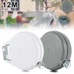 Retractable Clothesline 12m Portable Heavy Duty Indoor and Outdoor Washing Line PVC Retracting (New)