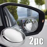 2 Round Frame Convex Blind Spot Mirror Safety Driving Wide angle 360 Degree Adjustable (New)