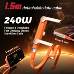 240W 2 in 1 USB C to USB C Fast Charging Foldable Stand Adapter Detachable (New)