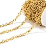 1 Meter Stainless Steel 8mm Width Gold Color Chunky Chain Textured Punk Choker (New)