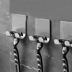 1 3 5 Stainless Steel Razor Hook Wall Mounted Razor Rack Storage Rack Seamless Razor (New)