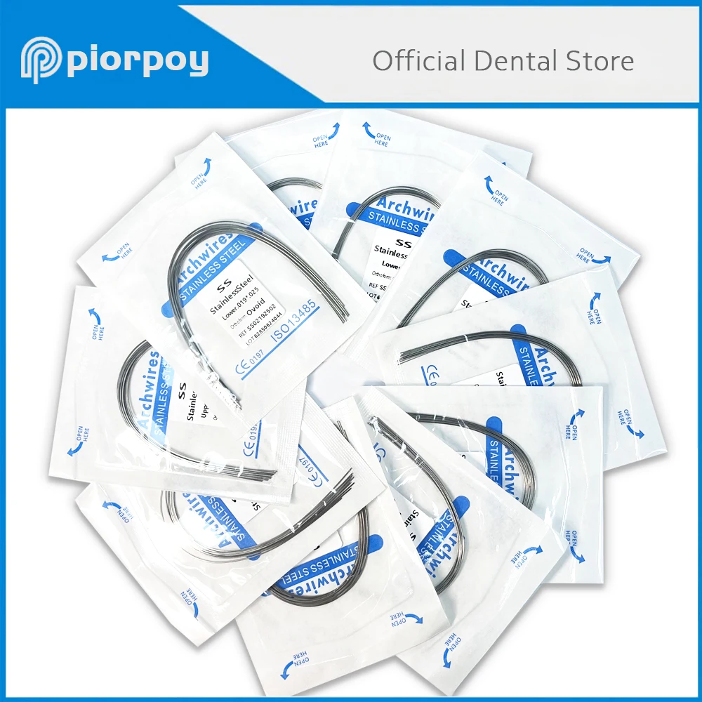 S5e00b8dc16bb4712b0e94a6549b3c4f1e PIORPOY 10 Dental Stainless Steel Wire Round Rectangular Wire Ovoid From Archwire Dentistry Material (New) - Image 1