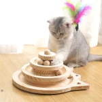 Wooden 46056 Levels Pet cat Toy Tower Tracks Disc cat Intelligence Amusement Triple (New)