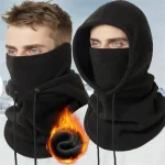 Winter Thermal Fleece Hat Hooded Outdoor Windproof Cold Warm Skiing Sport Balaclava Men (New)
