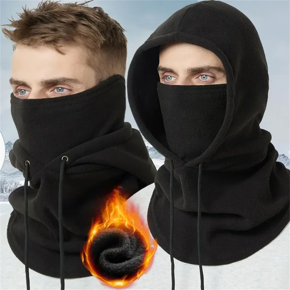 S5e31ac362aee44a692ee32d577db3655l Winter Thermal Fleece Hat Hooded Outdoor Windproof Cold Warm Skiing Sport Balaclava Men (New) - Image 1