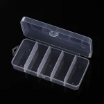 1 5 Grids White Plastic Storage Box Transparent Dustproof Organizer for Earring Jewelry (New)