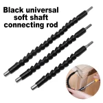 200 300mm hexagonal handle black soft shaft hand drill screwdriver head universal joint extend (New)