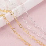 5Meters 1Meter 3mm Love Heart Chain Copper Links for DIY Jewelry Making Necklace (New)
