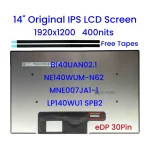 14" B140UAN02.1 NE140WUM-N62 MNE007JA1-1 LP140WU1 SPB2 LCD Screen 1920x1200 IPS 400nits 30Pin eDP Replacement Matrix Panel (New)