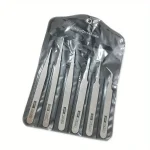 6 Piece Stainless Steel Tweezers Ts 15 Succulent Plant DIY Elbow Tweezers Gooi Tweezers Set (New)