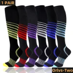 Men Running Compression Socks Stockings 20 30mmhg Sports Socks for Marathon Cycling Football Breathable (New)