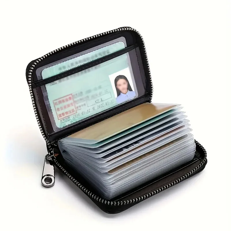 S604d7f10d538462f9e70cf5f648fe8fdL Unisex Minimalist RFID Blocking Card Holder Wallet With Zipper Coin Pocket Slim Credit (New) - Image 1