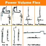 1 Power Volume Button Mute Switch Flex Cable for iPhone 15 16 Pro (New)