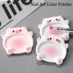 2 Cartoon Pig Color Palette Nail Art Mixing Color Drawing Pallet Gel Polish (New)