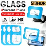 1-3Sets HD Tempered Glass with Easy Installation Kit Insta360 (New)