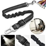Reflective Dog Seat Belt   Adjustable and Durable Nylon Harness with Bungee Fabric (New)