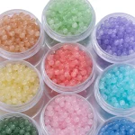50 100 4mm Colored Glass Imitation Jade Round Beads Spacer Beads for DIY Earrings (New)