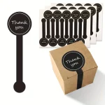 100 200 Black Thank You Long Sealing Sticker Pudding Bottle Sticker, baking Box Label (New)