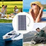 Portable USB Solar Panel Charger Safe Stable Charger Compatible with Phones Fans Flashlights (New)
