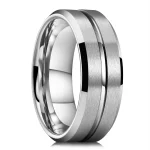 Fashion 8mm Silver Color Titanium Steel Rings For Men Women Matte Brushed Men (New)