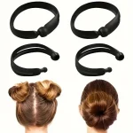 4 Magic Twist Donut Bun Clip DIY Ponytail Hair Styling Tools Black Mushroom (New)