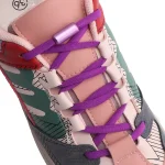 Colored Round Shoelaces Elastic For Sneakers Matte Metal Lock No Tie Shoe Laces (New)