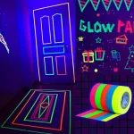 6 set Tape Fluorescent Tape Self Adhesive Sticker Reactive Black Light Reactive Photography Home (New)