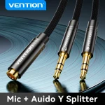 Vention Audio Splitter Headphone Adapter 3.5mm AUX Cable Computer (New)