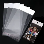 100 Transparent Self Adhesive Bag Plastic Hanging Opp Pouches Seal Gift Bag for (New)