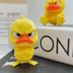 3D Printing Angry Yellow Duck Statue, Angry White Eyed Funny Duck, Humorous Indoor outdoor (New)